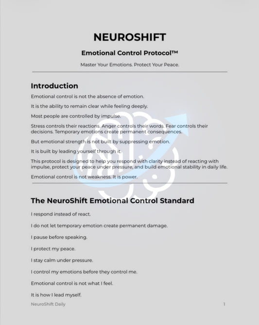 NeuroShift Emotional Control Protocol™