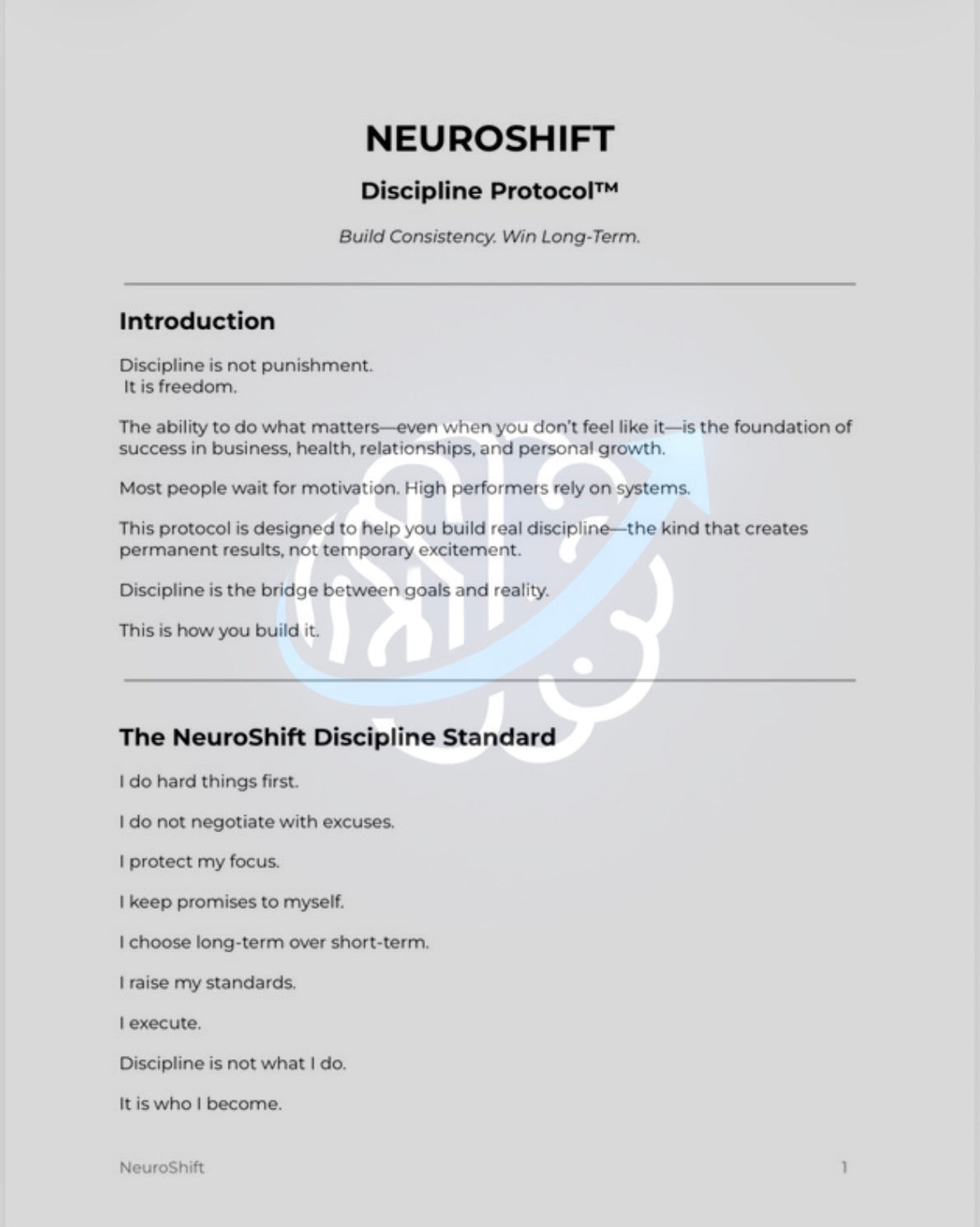 NeuroShift Discipline Protocol™